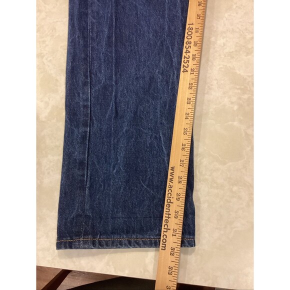 Levi’s 501 Men’s Button Fly Straight Leg Dark Wash Jeans 34x31 Actual - Picture 14 of 15